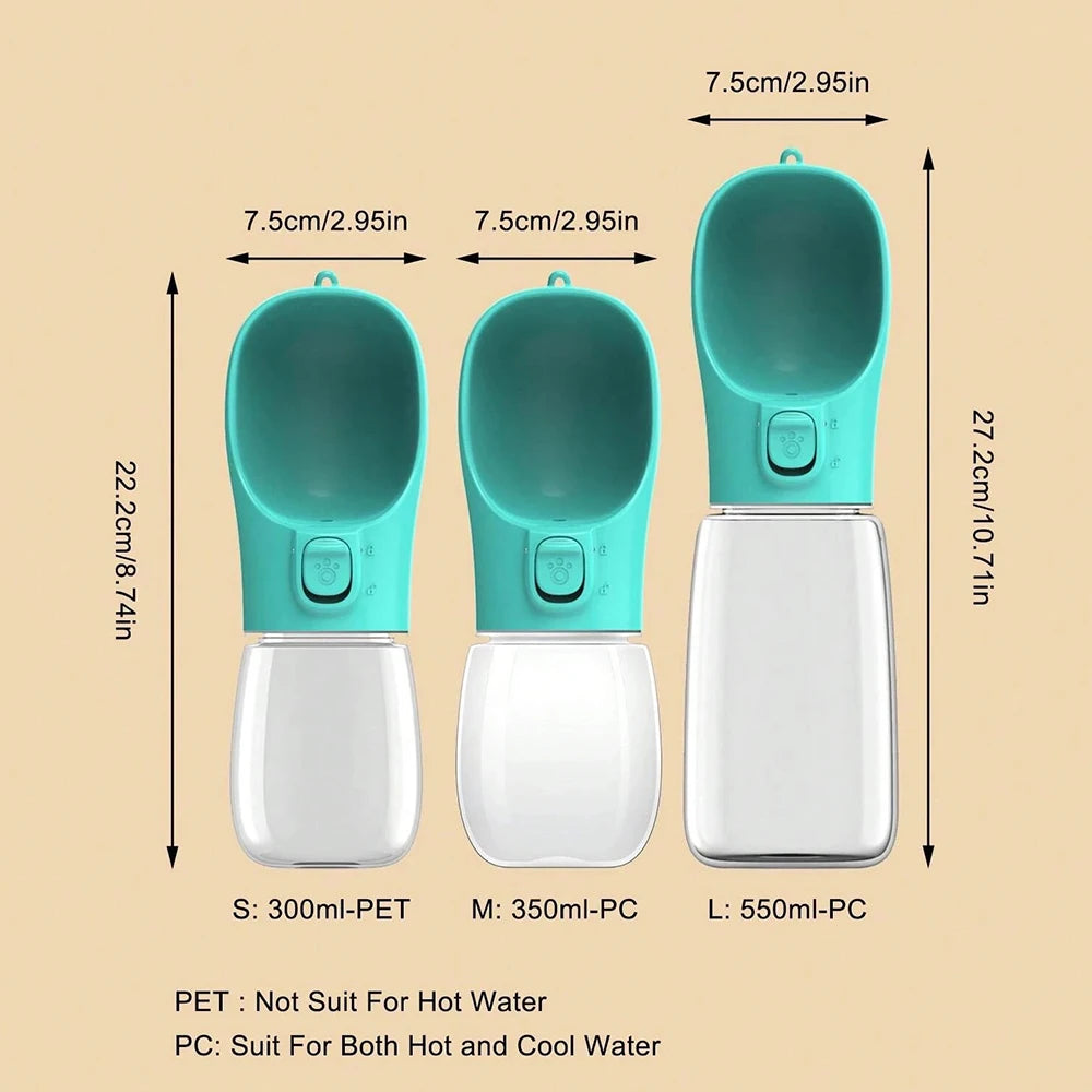 Borraccia Portatile Smart 2-in-1 – Dispenser Acqua da Passeggio per Cani e Gatti