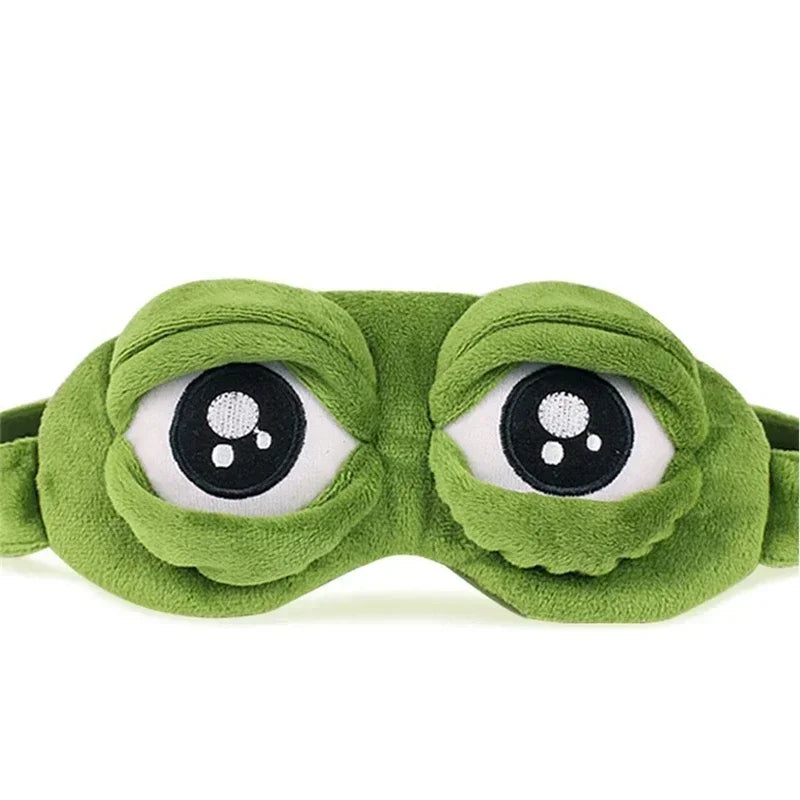 Mascherina per Dormire 3D Sad Frog – Mascherina Notte Morbida e Divertente