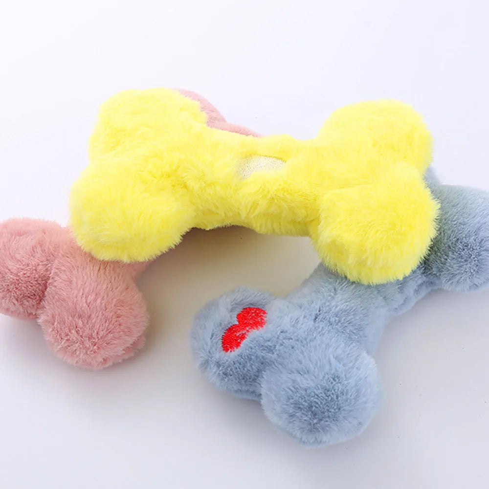 Osso di Peluche Morbido "Love" – Gioco Interattivo e Sonoro per Cani