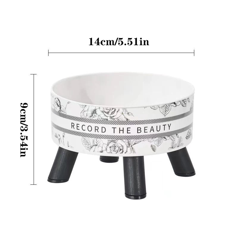 Ciotola Rialzata Luxury "Record the Beauty" – Design Ergonomico in Acciaio Inox e Ceramica Style