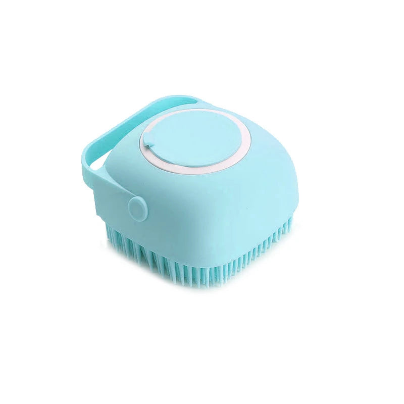 Spazzola Massaggiante 2-in-1 con Dispenser Shampoo per Cani e Gatti