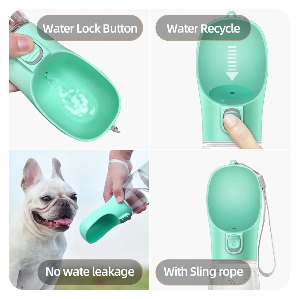 Borraccia Portatile Smart 2-in-1 – Dispenser Acqua da Passeggio per Cani e Gatti