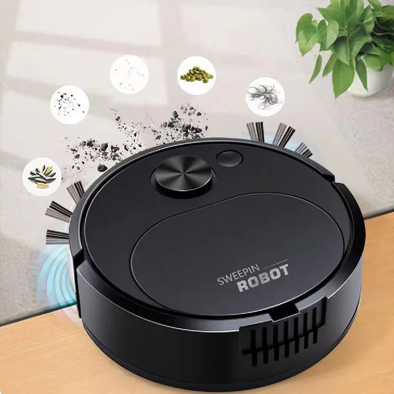 Mini Smart Robot Vacuum – Aspirapolvere Automatico Ricaricabile USB per Pavimenti e Tappeti